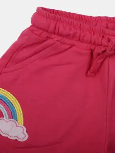 V-Mart Girls Graphic Printed Mid-Rise Cotton Shorts