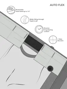 Arrow Sport Men Low-Rise Slim Fit Autoflex Casual Trousers