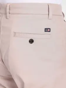 Arrow Sport Men Flat-Front Low-Rise Cotton Slim Fit Trousers