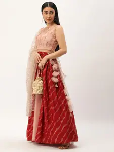 Ethnovog Embellished Sequinned Ready to Wear Lehenga & Blouse With Dupatta
