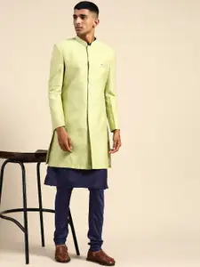 KISAH Men Cotton Kurta & Indowestern Sherwani with Churidar Set