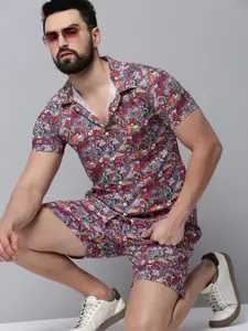 SHOWOFF Printed Cuban Collar Shirt & Short