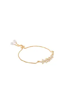 Silvermerc Designs Gold-Plated American Diamond Wraparound Bracelet