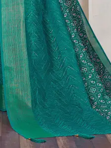 Anouk Ethnic Motifs Printed Sequinned Embroidered Zari Saree