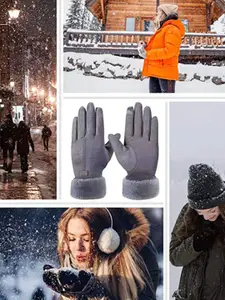 Alexvyan Women Patterned Winter Acrylic Gloves