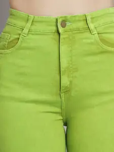 GUTI Women Bootcut High-Rise Stretchable Light Fade Cotton Jeans