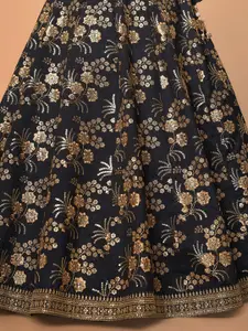 FABPIXEL Embroidered Semi-Stitched Lehenga & Unstitched Blouse With Dupatta