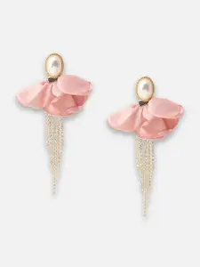 SOHI Gold-Plated Floral Drop Earrings