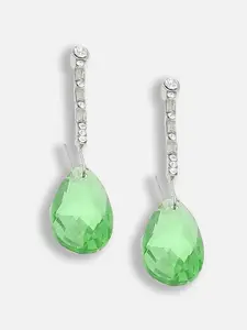 SOHI Silver-Plated Teardrop Shaped Drop Earrings