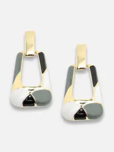SOHI Gold-Plated Geometric Drop Earrings