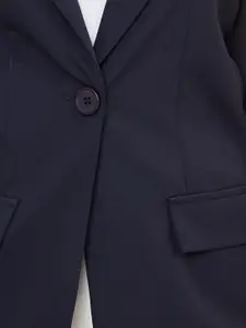 Styli Women Navy Blue Single Breasted Blazer