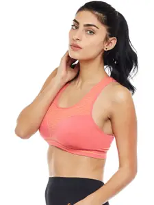 C9 AIRWEAR Seamless Women Pink Printed Non-Wired Lightly Padded Racerback Sports Bra