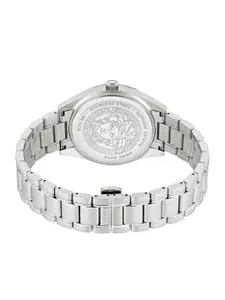 Versace Men Textured Dial & Stainless Steel Bracelet Style Analogue Watch VE6A00323
