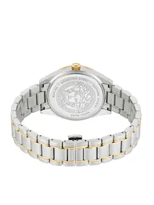 Versace Men Textured Dial & Stainless Steel Straps Analogue Watch VE6A00523