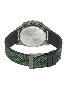 Versace Men Textured Dial & Leather Straps Analogue Multifunctional Watch VE6K00223