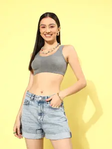 DressBerry Solid Workout Bra - Full Coverage