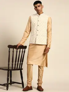 KISAH Mandarin Collar Kurta & Churidar & Nehru Jacket Set