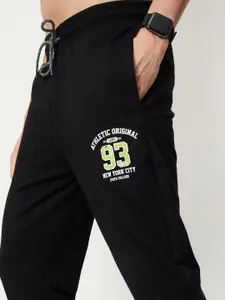max Men Typography Printed Regular Fit Mid-Rise Joggers