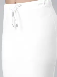 TWIN BIRDS Side Slit High-Rise Stretchable Viscose Saree Skirt