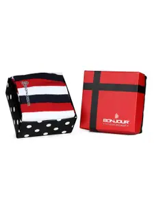 Bonjour Men Striped Calf Length Socks