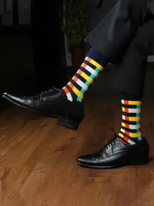 Bonjour Men Patterned Calf Length Premium Socks