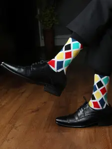 Bonjour Men Patterned Calf Length Socks