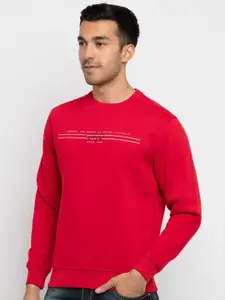 Status Quo Typography Printed Cotton Sweatshirt