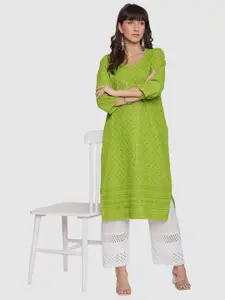 KALINI Pack Of 2 Embroidered Sequined Cotton Kurtas