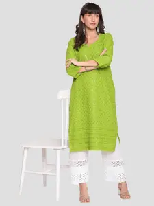 KALINI Pack Of 2 Embroidered Sequined Cotton Kurtas