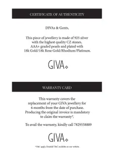 GIVA Women Sterling Silver Cubic Zirconia Gold-Plated Bangle-Style Bracelet