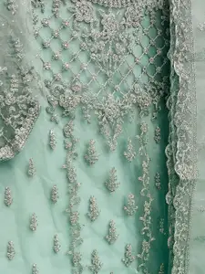 ODETTE Embroidered Semi-Stitched Dress Material