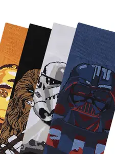 Socksxpress Men Pack of 4 Assorted Star Wars Calf-Length Socks