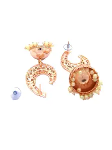 FEMMIBELLA Gold-Plated Dome Shaped Jhumkas Earrings