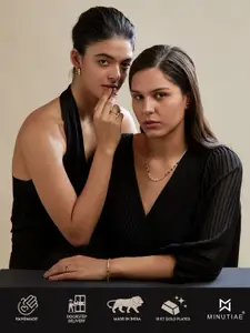 MINUTIAE Silver Plated Pearls Beaded Elasticated Bracelet