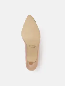 Carlton London Women Snakeskin Textured Slim Heeled Pumps with Iridescent Effect