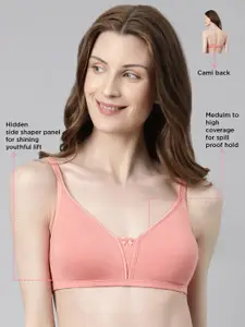 Enamor Non Padded Non-Wired Full Coverage Seamless Pinch-Free Cotton T-Shirt Bra