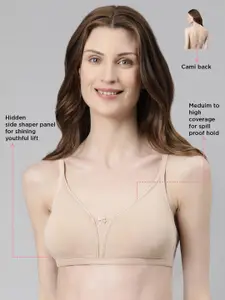 Enamor Non Padded Non-Wired Full Coverage Seamless and Pinch-Free, Cotton T-Shirt Bra