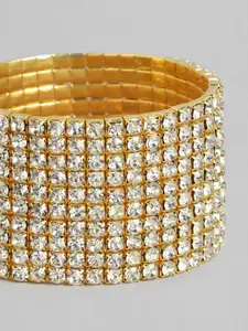 Carlton London Brass Cubic Zirconia Gold-Plated Bracelet