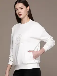 bebe Season Staples Brand Logo Embellished Sweatshirt