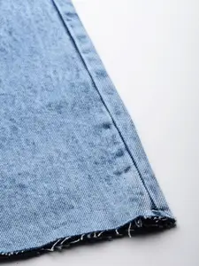 bebe Denim Daze Wide Leg High-Rise Frayed Jeans