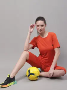 MACK JONNEY Round Neck Short Sleeves Sports T-shirt With Capri Co-Ords