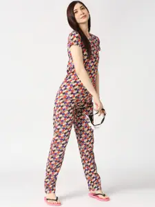 zebu Conversational Printed Pure Cotton Night Suit