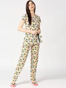 zebu Floral Printed Pure Cotton Night Suit