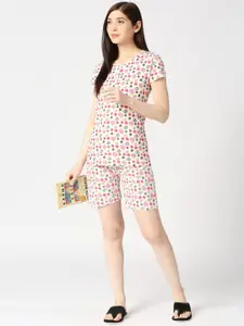 zebu Floral Printed Pure Cotton Night Suit