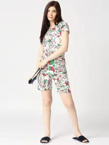 zebu Floral Printed Pure Cotton Night Suit