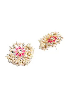 Sukkhi Gold-Plated Kundan Studded Contemporary Studs Earrings