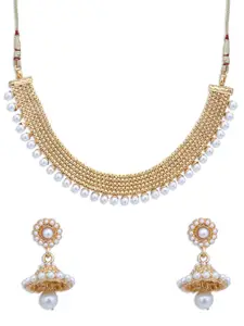 Sukkhi Gold-Plated Artificial Stones Choker Necklace Set