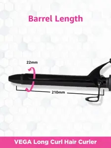 VEGA Set of Smooth Curl Hair Curling Iron VHCH 03 & Paddle Hair Brush E15-PB