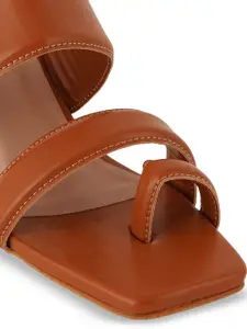 SCENTRA Double Strap One Toe Block Heels