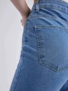 DeFacto Women High-Rise Slit Hem Light Fade Clean Look Bootcut Jeans